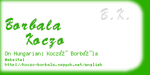 borbala koczo business card